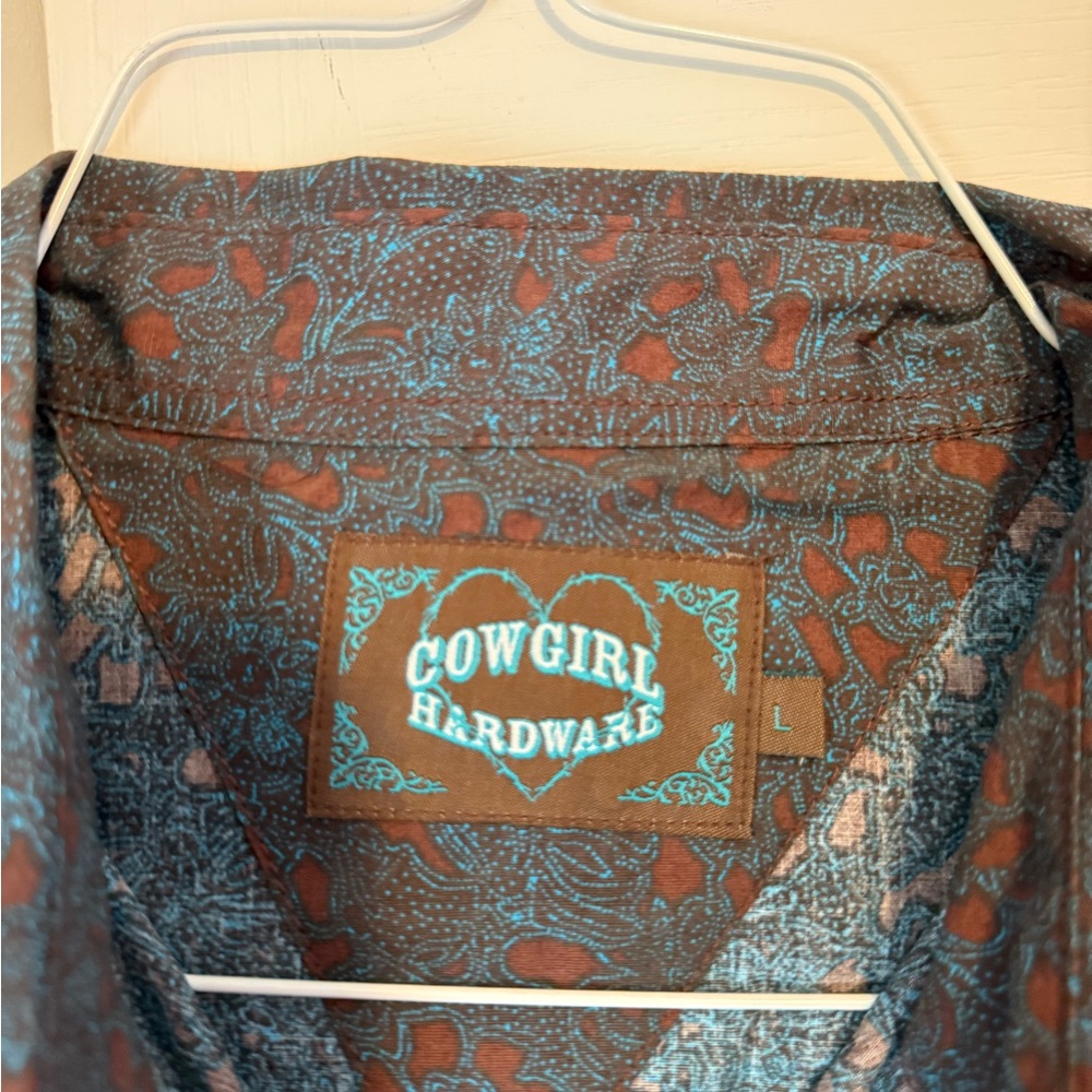 Cowgirl Hardware Women's Brown Button Down Shirt - Picture 2 of 4